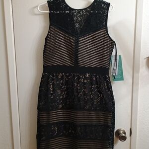 Scarlett Black Sheath Mini Dress Sleeveless Crew Neck